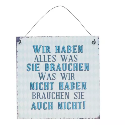 Clayre & Eef Textschild 18x18 cm