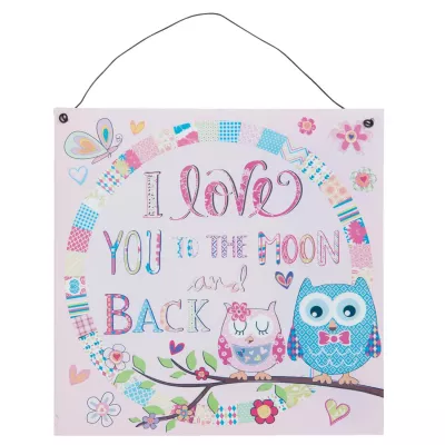 Clayre & Eef Textplatte 22x22 cm