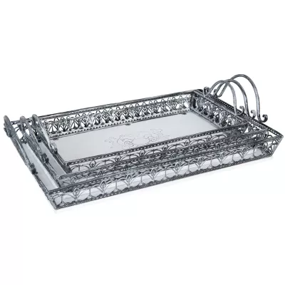 Clayre & Eef Tabletts (set 3) 51x33x13 / 48x28x12 / 43x23x11 cm