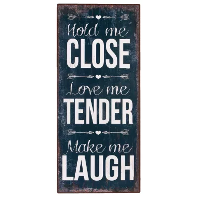 Clayre & Eef Bild Wandtafel "Hold Me Close" 30x70 cm
