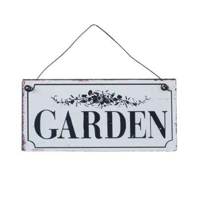 Clayre & Eef Textschild "Garden" 15x7 cm