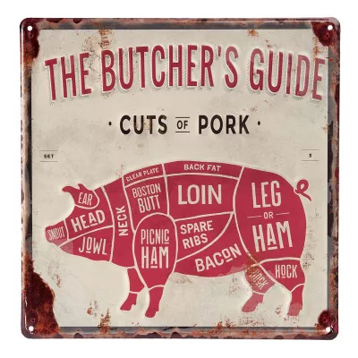 Clayre & Eef Textschild Wandbild "Schwein" 30x0,5x30 cm