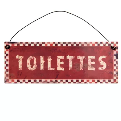Clayre & Eef Textschild Toilettes 20x7 cm