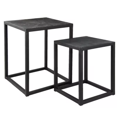 Clayre & Eef Beistelltisch (2-er set) 28x28x36 cm / 36x36x45 cm