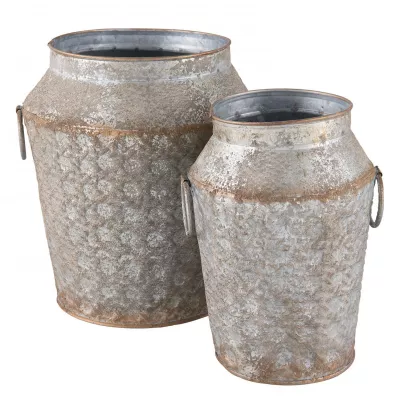 Clayre & Eef Metall Topf (2) Ø 20x21 cm / Ø 14x19 cm