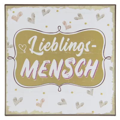 Clayre & Eef Textschild 25x25x0.5 cm