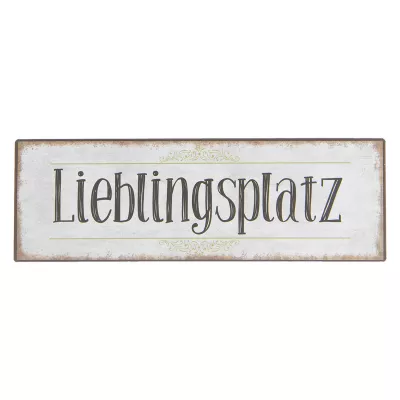 Clayre & Eef Textschild 30x10x0.5 cm
