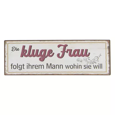 Clayre & Eef Textschild 30x10x0.5 cm