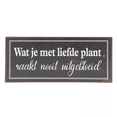 Clayre & Eef Textschild 30x13 cm