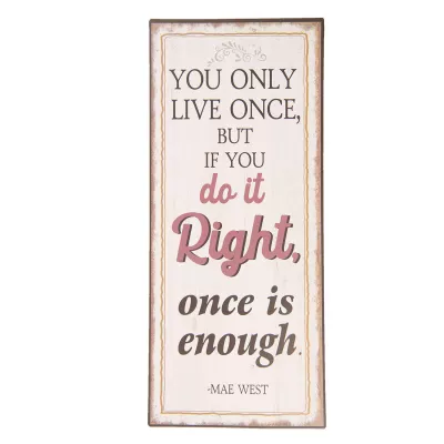 Clayre & Eef Textschild 13x30 cm
