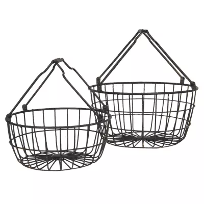 Clayre & Eef Eisen-Korb (set 2) Ø 30x17 / Ø 25x13 cm
