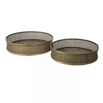 Clayre & Eef Tablett (set 2) (2) Ø 45x10 / Ø 40x10 cm