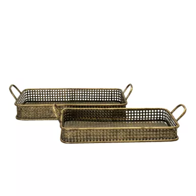 Clayre & Eef Tablett (set 2) 56x28x11 / 51x24x10 cm