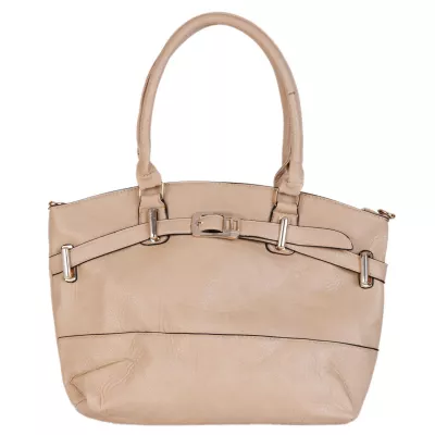 Clayre & Eef Handtasche Kunstleder beige ca. 42 x 28 cm