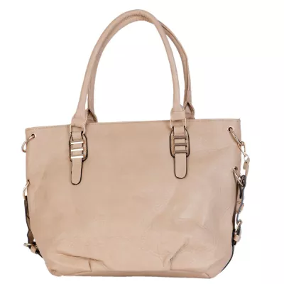 Clayre & Eef Handtasche Kunstleder beige ca. 40 x 32 cm