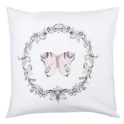 Clayre & Eef Kissenhülle  mit Schmetterling 40x40