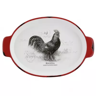 Clayre & Eef Schale Oval Hahn 30x20x4 cm / 0,6L