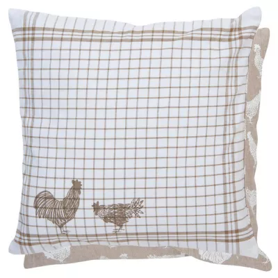 Clayre & Eef Stuhlkissen gemustert 40x40 Country Side Chicken