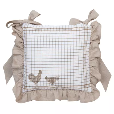 Clayre & Eef Stuhlkissen gemustert 40x40 Country Side Chicken