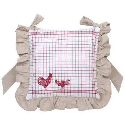 Clayre & Eef Stuhlkissen gemustert  40x40 Country Side Chicken