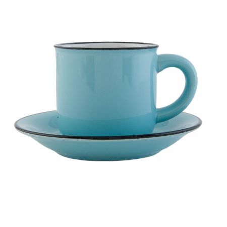 Clayre & Eef Tasse mit Untertasse Ø 7x7 cm