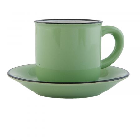 Clayre & Eef Tasse mit Untertasse Ø 7x7 cm