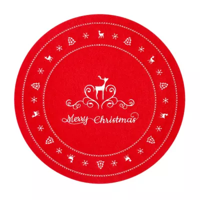 Clayre & Eef Tischdecke  rot "Merry Christmas" Rund Ø 30 cm