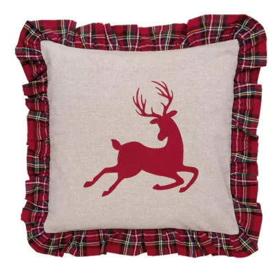 Clayre & Eef Kissenhülle Reh Christmas 40x40 Hello Hirsch