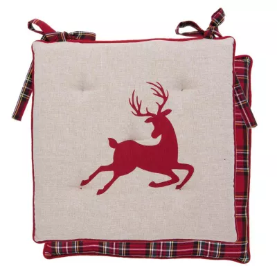 Clayre & Eef Stuhlkissen mit Inlett 40x40 Hello Hirsch