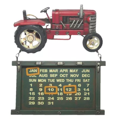 Clayre & Eef Traktor Kalender 30x6x28 cm