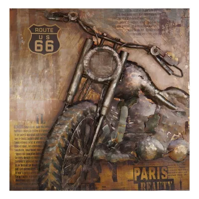 Wand Dekoration Motorrad 100x100x8.5 cm