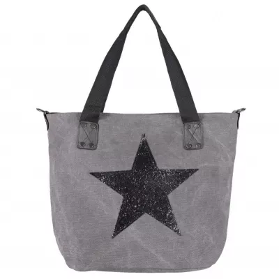 Clayre & Eef Tasche Lenna 40x33x17 cm graufarbig