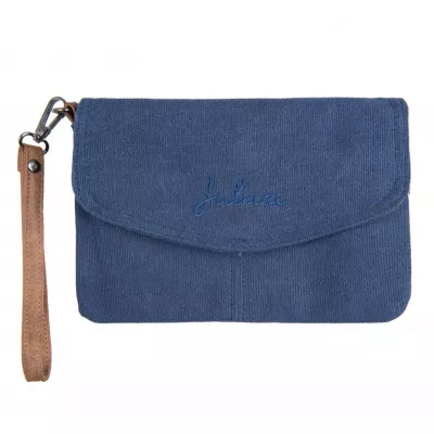 Clayre & Eef Tasche Livy 16x22 cm blaufarbig