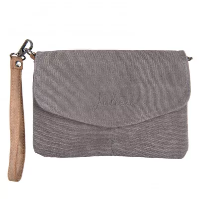 Clayre & Eef Tasche Livy 16x22 cm graufarbig