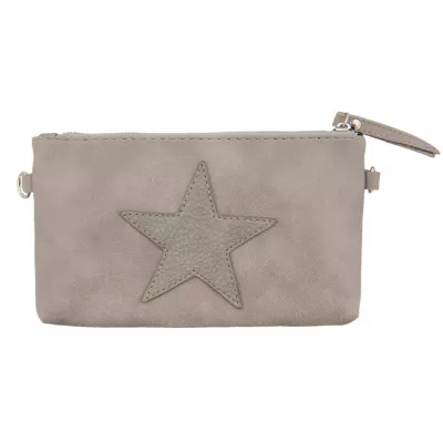 Clayre & Eef Tasche Starry 13x23 cm hellgrau