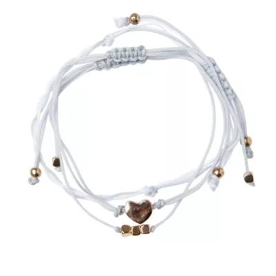 Clayre & Eef Armband Herz set hell grau