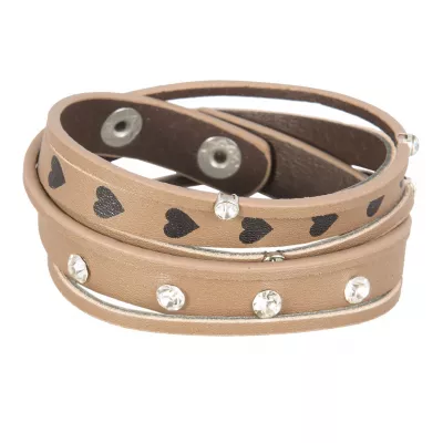 Clayre & Eef Armband Stars and stones braun