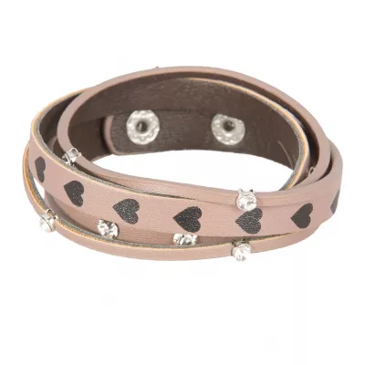 Clayre & Eef Armband Stars and stones bordeaux