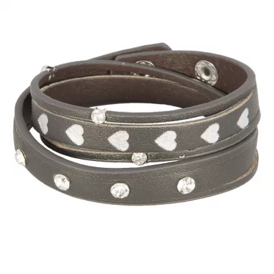 Clayre & Eef Armband Stars and stones Dunkelgrau