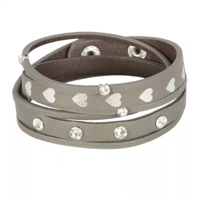 Clayre & Eef Armband Stars and stones graufarbig