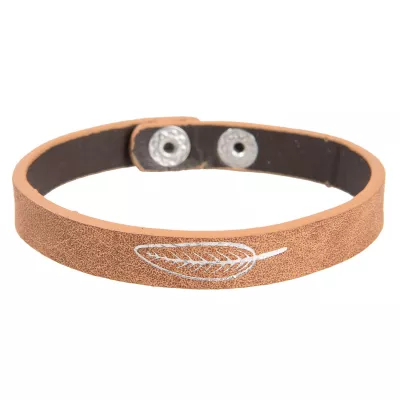 Clayre & Eef Armband Silver feather braun