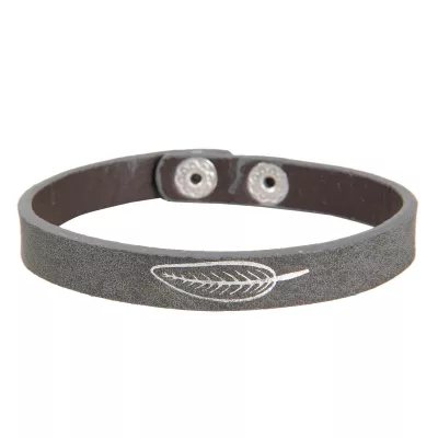 Clayre & Eef Armband Silver feather graufarbig