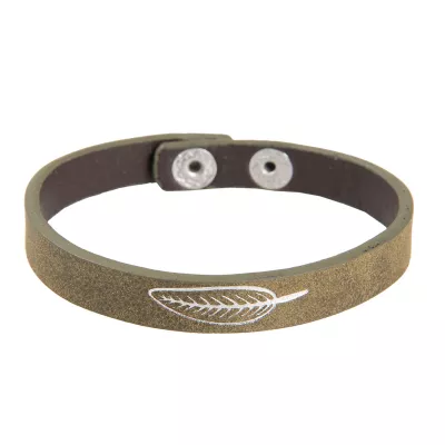 Clayre & Eef Armband Silver feather grün
