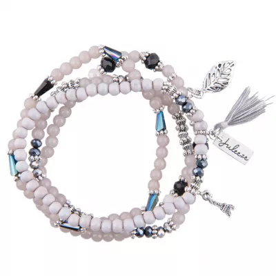 Clayre & Eef Armband Caresse graufarbig
