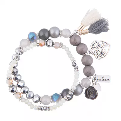 Clayre & Eef Armband Edmee graufarbig