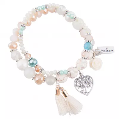 Clayre & Eef Armband Edmee weiß