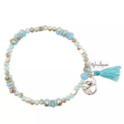 Clayre & Eef Armband Lovely Bird blaufarbig