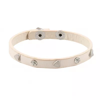 Clayre & Eef Armband Herzs and stones weiß