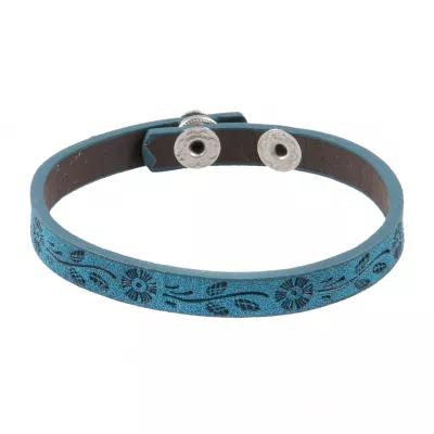 Clayre & Eef Armband Embossed flowers blaufarbig