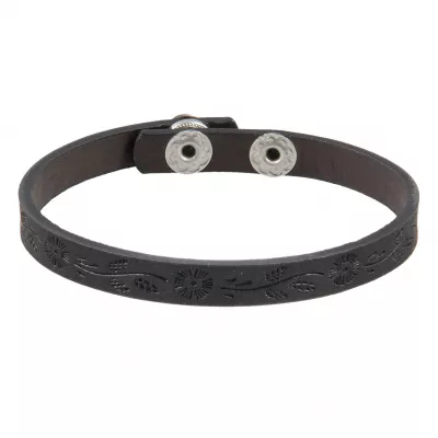Clayre & Eef Armband Embossed flowers schwarz